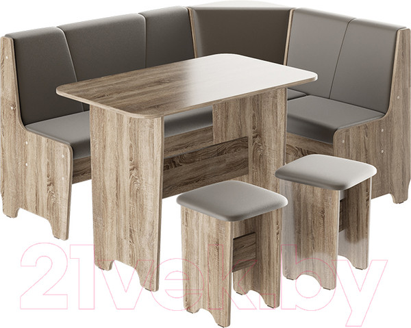 Изображение товара Обеденная группа ТриЯ Техас исп. 1 (дуб сонома трюфель/экокожа коричневый)