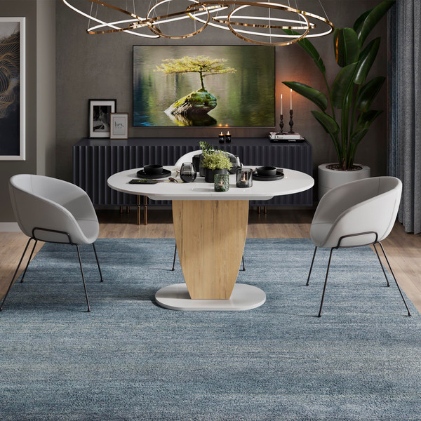 Изображение товара Обеденный стол ТриЯ Монреаль тип 1 (белый глянец/бунратти)