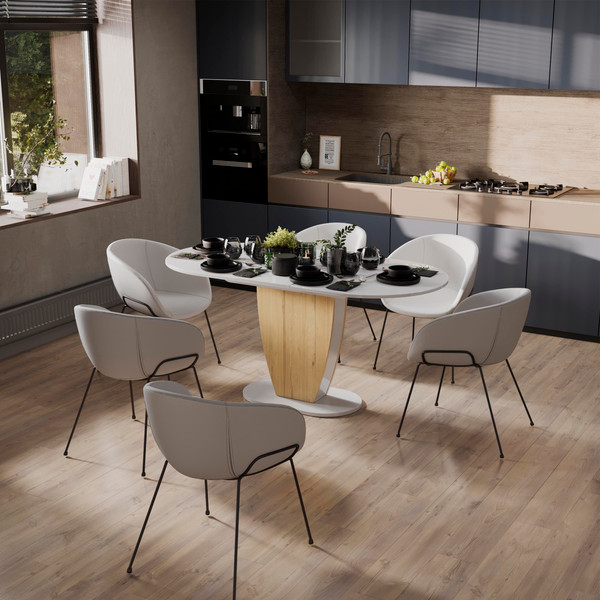 Изображение товара Обеденный стол ТриЯ Монреаль тип 1 (белый глянец/бунратти)