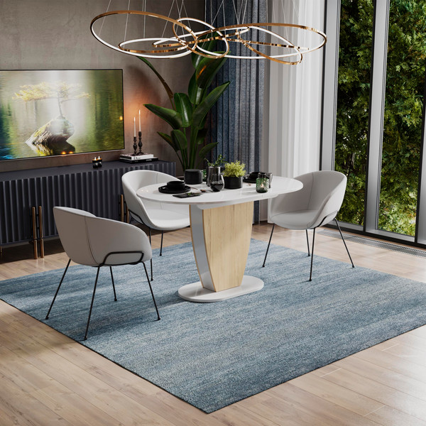 Изображение товара Обеденный стол ТриЯ Монреаль тип 1 (белый глянец/бунратти)