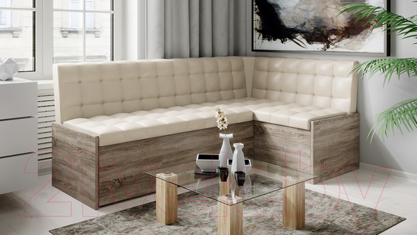 Изображение товара Уголок кухонный мягкий ТриЯ Форест (дуб сонома трюфель/кожзам бежевый)