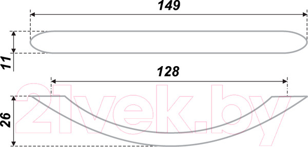 Изображение товара Ручка для мебели Boyard S0840/128 / RS008CP.3/128