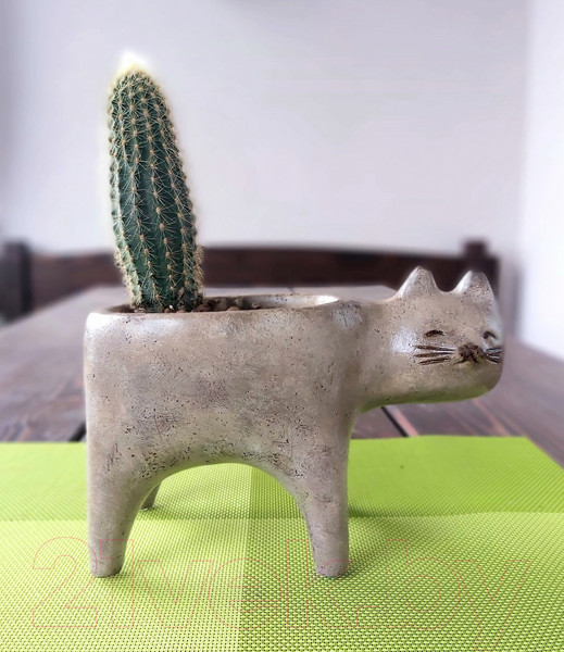 Изображение товара Кашпо Нашы майстры Кот 1159 (песочный)