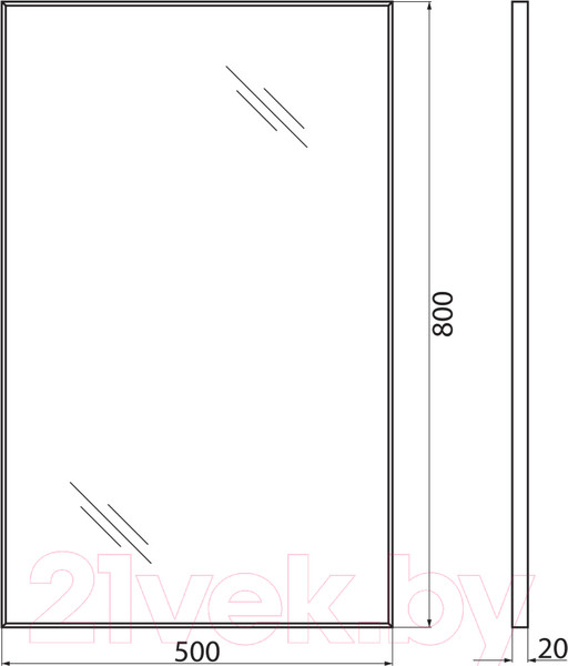 Изображение товара Зеркало BelBagno SPC-AL-500-800