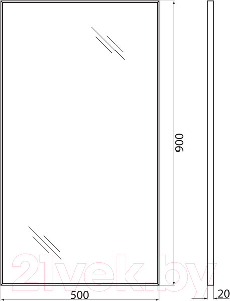 Изображение товара Зеркало BelBagno SPC-AL-500-900