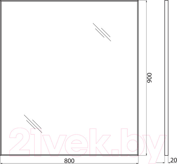 Изображение товара Зеркало BelBagno SPC-AL-800-900