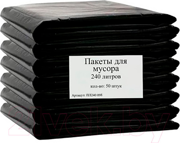 Изображение товара Пакеты для мусора Mirpack ПЛ240 098 (50шт, 240л, черный)