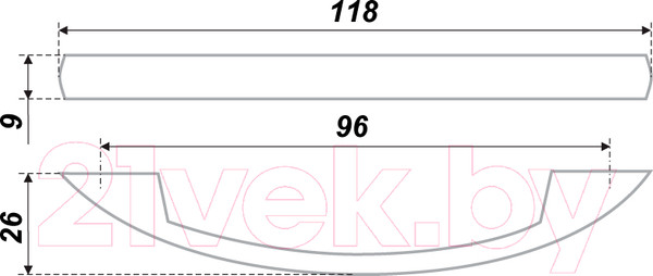 Изображение товара Ручка для мебели Boyard RS039ASN.4/96