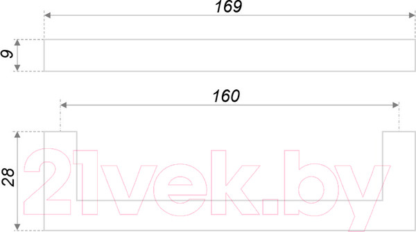 Изображение товара Ручка для мебели Boyard Quadra RS043BN.4/160