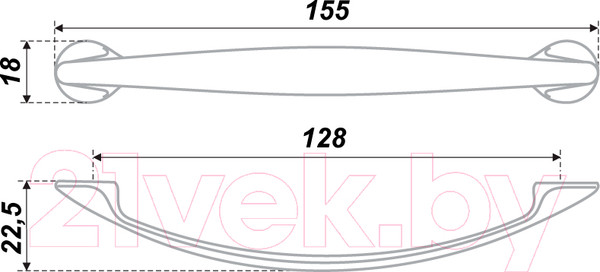 Изображение товара Ручка для мебели Boyard S4750/128 / RS047SN.4/128