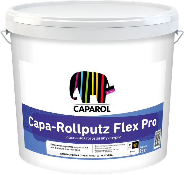Изображение товара Штукатурка готовая декоративная Caparol Capa-Rollputz Flex База 1 (25кг)