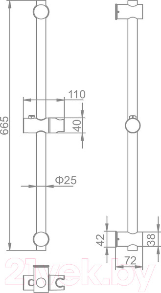 Изображение товара Душевая стойка Ledeme L78001-3