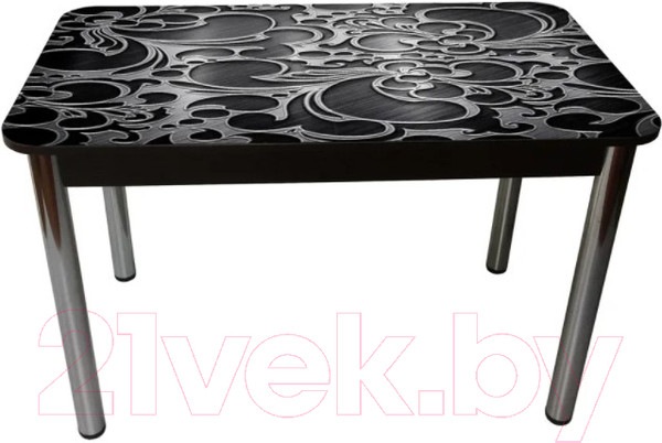 Изображение товара Обеденный стол Solt Рита 1с №59 (кромка черная/царга черная/ноги круглые хром)