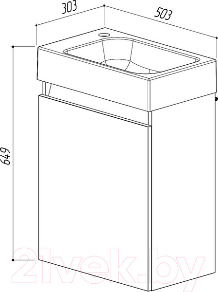 Изображение товара Тумба с умывальником Belux Темпо НП50 (31, бетон чикаго/светло-серый)