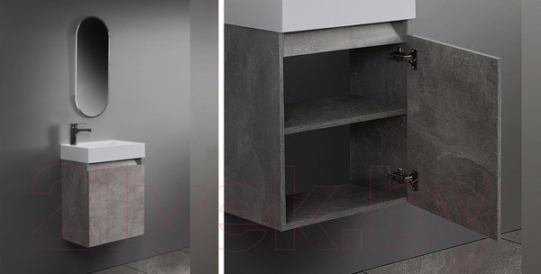 Изображение товара Тумба с умывальником Belux Темпо НП50 (31, бетон чикаго/светло-серый)