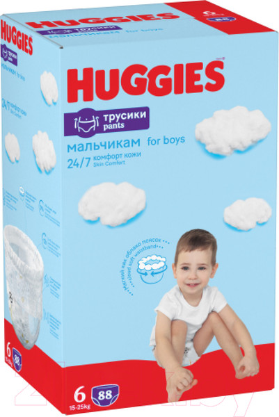 Изображение товара Подгузники-трусики детские Huggies 6 Disney Boy Box (88шт)