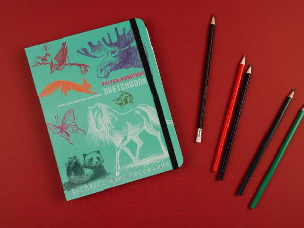 Изображение товара Творческий блокнот Эксмо SketchBook. Животные (мята)