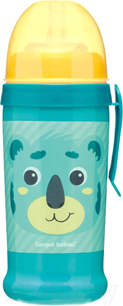Изображение товара Поильник Canpol Hello Little с трубочкой 12+ / 56/510 (350мл, бирюзовый)
