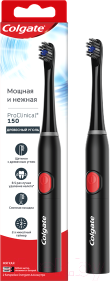 Изображение товара Электрическая зубная щетка Colgate ProClinical 150 древесный уголь