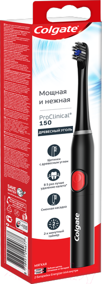 Изображение товара Электрическая зубная щетка Colgate ProClinical 150 древесный уголь