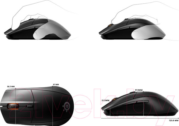 Изображение товара Мышь SteelSeries Rival 3 Wireless / 62521