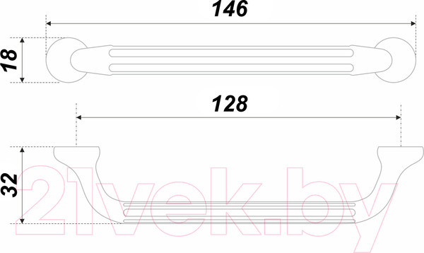Изображение товара Ручка для мебели Boyard Stark RS309BAF.4/128