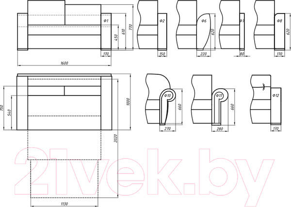 Изображение товара Диван Lama мебель Пингвин-7 (Ultra Midnight)