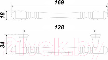 Изображение товара Ручка для мебели Boyard Capella RS312Br.4/128