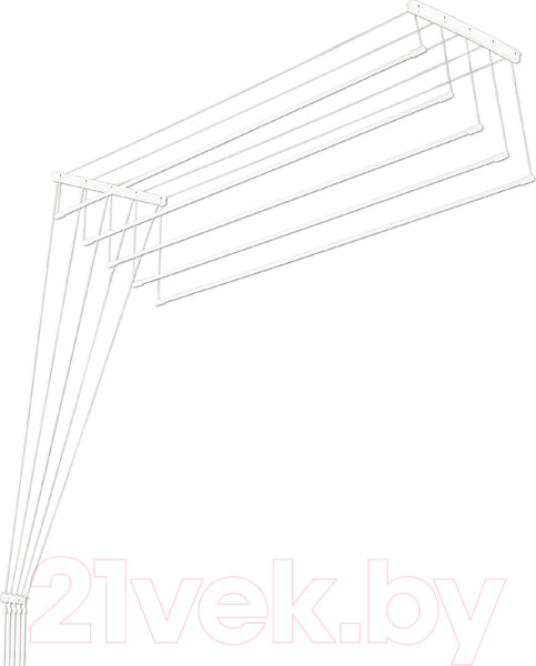 Изображение товара Сушилка для белья Comfort Alumin Group Euro Premium Потолочная 5 прутьев 250см (алюминий/белый)