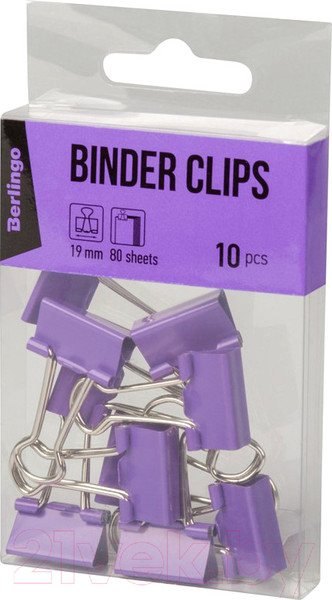 Изображение товара Зажим для бумаги Berlingo BC1019a (фиолетовый)