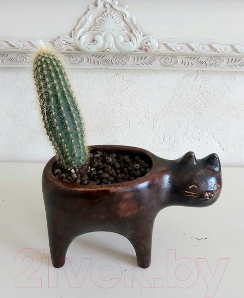 Изображение товара Кашпо Нашы майстры Кот 1159 (темно-коричневый)