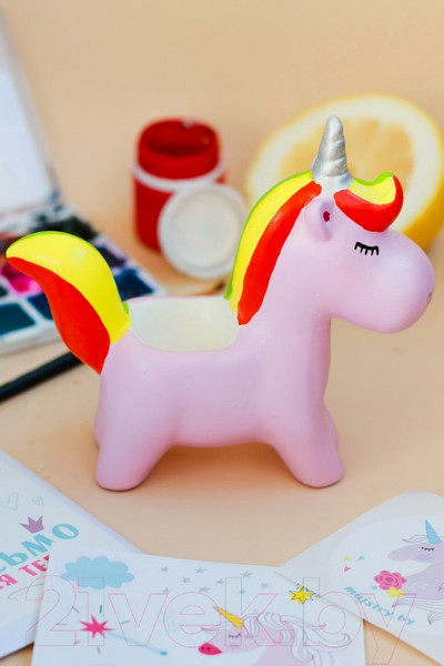 Изображение товара Кашпо Нашы майстры Единорожек 1129 (розовый)