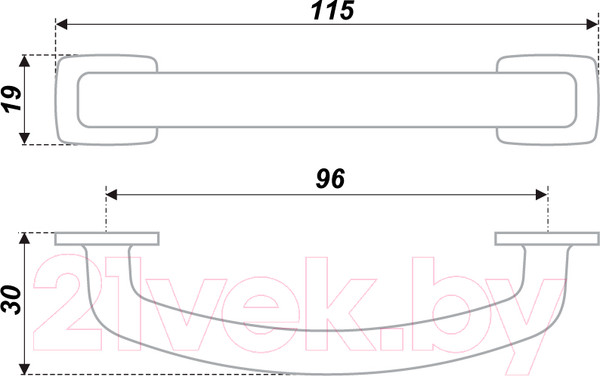 Изображение товара Ручка для мебели Boyard Mono RS424BAB.5/96