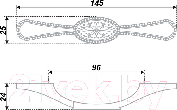 Изображение товара Ручка для мебели Boyard RS426BAB.3/96