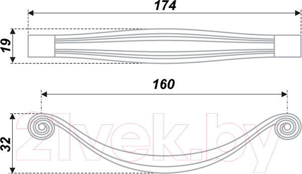 Изображение товара Ручка для мебели Boyard Victoria RS427BAB.4/160