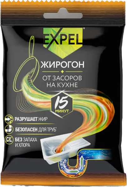 Изображение товара Средство для устранения засоров Expel Жирогон