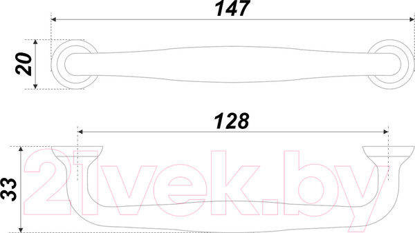 Изображение товара Ручка для мебели Boyard Ursula RS433BL.4/128