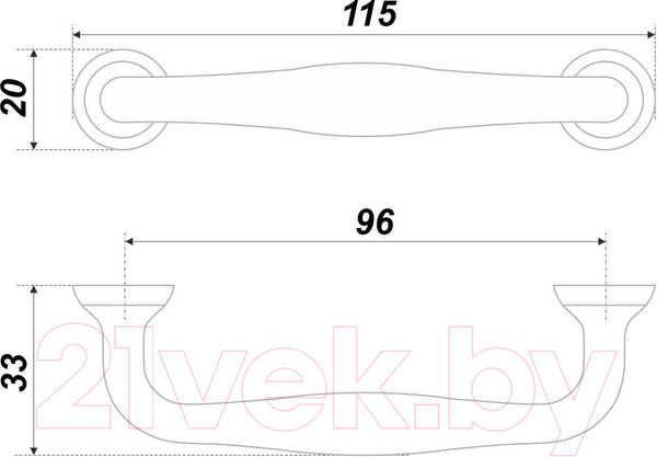 Изображение товара Ручка для мебели Boyard Ursula RS433BL.4/96