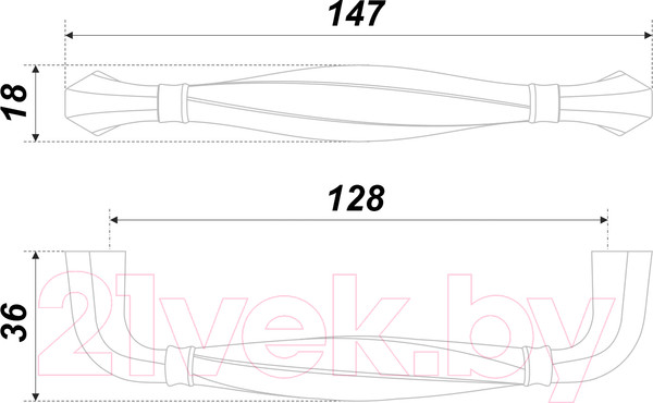 Изображение товара Ручка для мебели Boyard Adagio RS452BAC.4/128