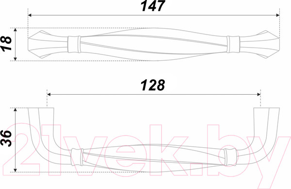 Изображение товара Ручка для мебели Boyard Adagio RS452BL.4/128