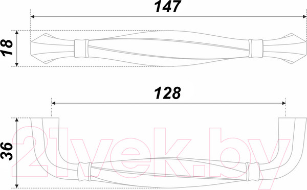 Изображение товара Ручка для мебели Boyard Adagio RS452MBAB.4/128