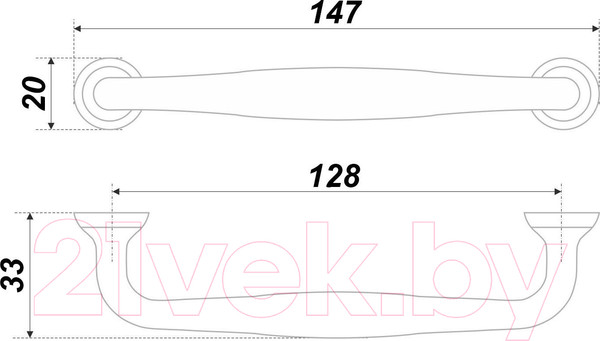 Изображение товара Ручка для мебели Boyard Ursula RS433CP.4/128