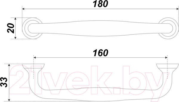 Изображение товара Ручка для мебели Boyard Ursula RS433CP.4/160