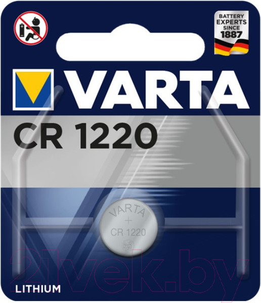 Изображение товара Батарейка Varta Lithium CR1220 3V / 06220101401