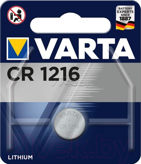 Изображение товара Батарейка Varta Lithium CR1216 3V / 06216101401