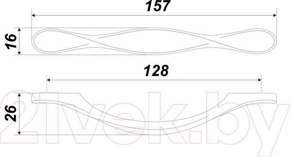 Изображение товара Ручка для мебели Boyard RS470CP/W.3/128