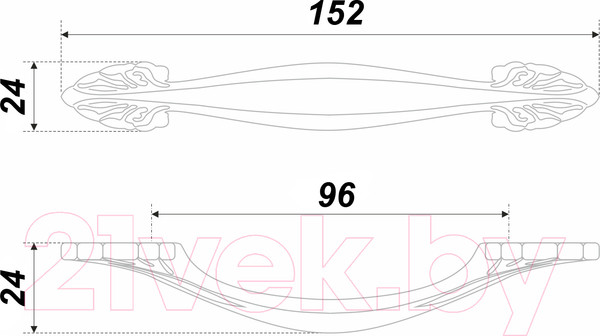 Изображение товара Ручка для мебели Boyard Хлопок RS472CP/W.3/96