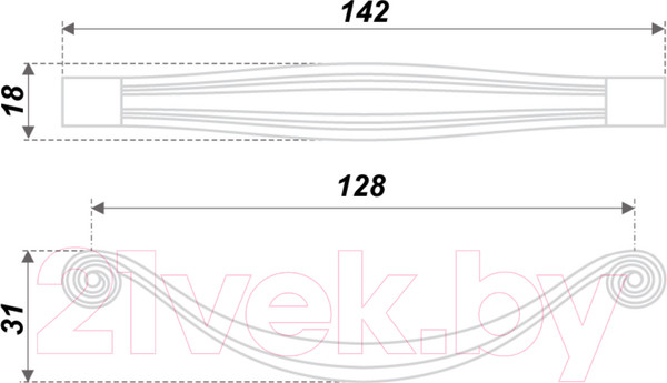 Изображение товара Ручка для мебели Boyard RS427BAZ.4/128