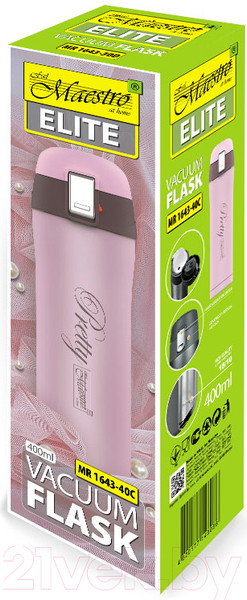 Изображение товара Термокружка Maestro Pretty MR-1643-40C (розовый)