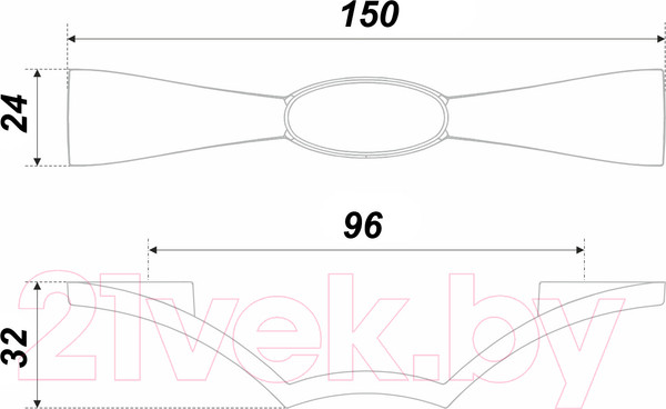 Изображение товара Ручка для мебели Boyard Francheska 15511Z09601.47 / RS501AS.1/96